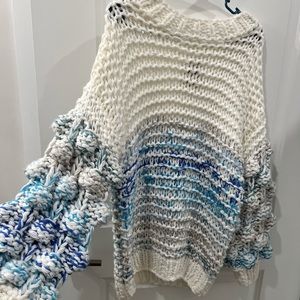 NWT Oversized Pom chunky sweater